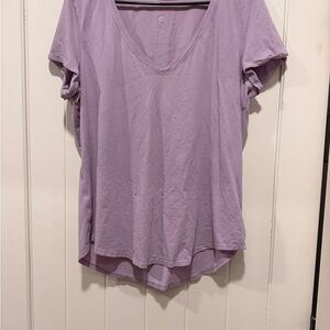 Lulu Lemon Lavender V-Neck Women's Tee - Casual Short Sleeve Top